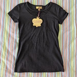 Princess Vera Wang Peter Pan Collar Black Shirt